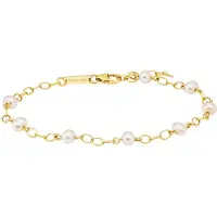 Julie Julsen Armband 925/- Sterling Silber vergoldet 8 Perlen 19cm lang
