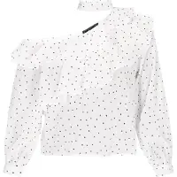 Faina Bluse Frauen cremeweiß schwarz