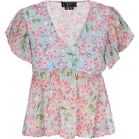 Faina Bluse Frauen hellblau mehrfarbig