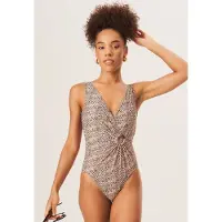 Gini London D Ring Detail Wrap Front Badeanzug
