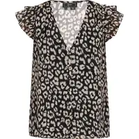 Faina Bluse Frauen cremeweiß schwarz