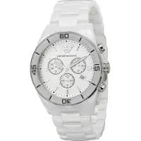 Giorgio Armani AR1424 Weiß Ceramica Herrenuhr
