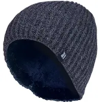 Heat Holder - Herren Fleece gefüttert Thermal Winter gestrickt Beanie Hut
