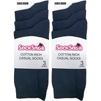 Sock Snob - 6 Paar Damen einfarbige Baumwollsocken