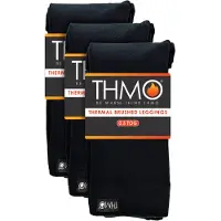 THMO 3 Paar Multipack Womens Winter Leggings | | Warm Thermal Footless Tights in Schwarz - Schwarz