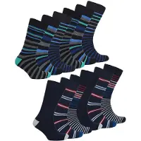 Sock Snob 12 Paar Multipack Herren Bambus Socken | Neuheit Multicolor gepolstert lustiges Design Crew Socken - sortiert
