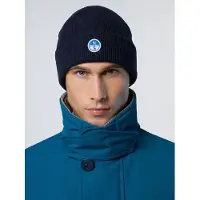North sails Beanie Micro-Rib-Strick mit Logo-Patch