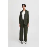 Ichi Blusenblazer "Damen Blazer IHKATE", Damen, Gr. M, grün (forest night), Obermaterial: 74% Polyester PES. 22% Viskose CV. 4% Elasthan EL., Blazer Blusenblazer