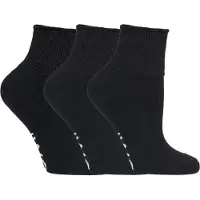 IOMI - 3 Paar Baumwolle gepolstert diabetischen Socken für geschwollene Füße und Beine - Schwarz