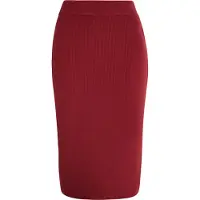 Faina Jersey Bleistiftrock Damen weinrot