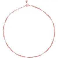Jacques Lemans Collier Choker 925/- Sterling Silber Venezianer Kette rosé vergoldet zweireihig