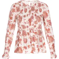 Usha Bluse Frauen weiß orange