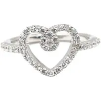 LEIS Ring 925 Sterling Silber rhodiniert Glänzend Zirkonia weiß