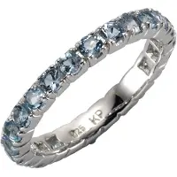 Zeeme Gemstones Ring Silber 925 rhodiniert mit 24x Blautopas (beh.)