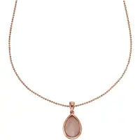 Jamelli Anhänger mit Kette 925 Silber rosé vergoldet Rosenquarz