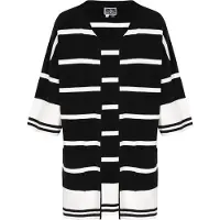 Dreimaster Strickjacke Frauen schwarz weiß streifen