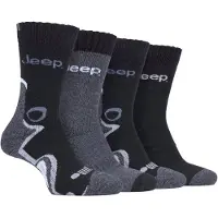 Jeep - 4 Paar Herren Anti Blister dick gepolstert Luxus Boot Socken