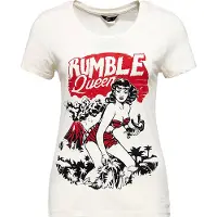 Queen Kerosin Damen T-Shirt im Vintage Look Rumble Queen offwhite