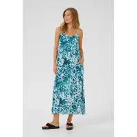 Kaffe Midikleid "Damen Kleid KAthora", Damen, Gr. 42, N-Gr, blau (teal leopard print), Obermaterial: 100% Viskose LENZING ECOVERO CV LenzEcov., Kleider Midikleid