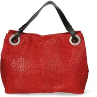 Gave Lux Emilia Schultertasche Damen Wildleder Bedruckt Italy Taupe Mediun UNICA 36x29x13 cm