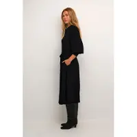 Kaffe Midikleid "Damen Kleid KAemine", Damen, Gr. 34, N-Gr, schwarz (schwarz deep), Obermaterial: 50% Viskose CV. 50% Viskose LENZING ECOVERO CV LenzEcov., Kleider Midikleid