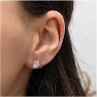 Zeeme Basic Ohrringe Silber 925 rhodiniert mit weißen Zirkonia-Steinen