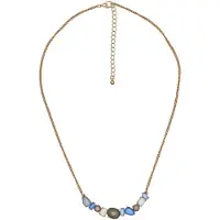 Steuer Modeschmuck Kette Metall Glänzend Glasstein