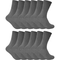Sock Snob 12 Pack Damen nicht elastische thermische diabetische Socken | Socken Snob | Frauen Soft Top Socken für schlechte Durchblutung - grau