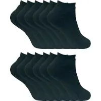 Sock Snob Damen Winter Low Cut Trainer Socken | 12 Paar Multipack | dicke Knöchelsocken für Frauen - Schwarz