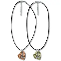 J. Jayz Modeschmuck Kette Freundschaftskette aus 2 Herzen "Paris" an Kordel