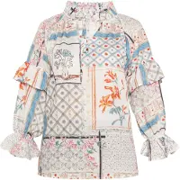 Usha Bluse Frauen mehrfarbig weiß