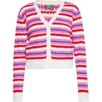 Ebeeza Strickjacke Frauen Wollweiß Mehrfarbig