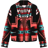 IZIA Strickjacke Frauen schwarz mehrfarbig