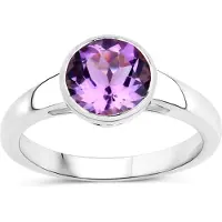 Vira Jewels Ring 925-Sterling Silber rhodiniert Glänzend Amethyst lila