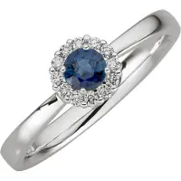 Orolino Ring Gold 585 mit 12 Brillanten zus. 0,12ct. und Safir blau