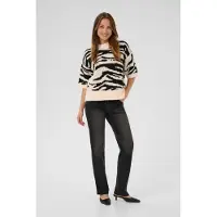 Kaffe Strickpullover KAsandra Baggy fit black offwhite