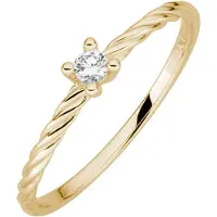 Lyomi Ring 585/- Gelbgold 1 synth. Diam. 0,07ct.