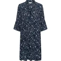 Kaffe Midikleid "Damen Kleid KAellen", Damen, Gr. 40, N-Gr, blau (midnight marine chalk flower), Obermaterial: 100% Viskose LENZING ECOVERO CV LenzEcov., Kleider Midikleid