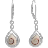 Zeeme Pearls Ohrringe Silber 925 rhodiniert mit weißer Muschel 35mm lang
