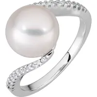 Orolino Ring Gold 585 mit 20x Brillant zus. 0,15ct. und weißer Perle