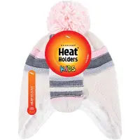 Heat Holder Wärmehalter - Mädchen Winter Warm Pom Pom Bobble Beanie Mütze und Handschuhe Set - Buttercream