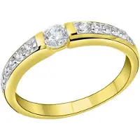 Fascination by Ellen K. Ring 375/- Gelbgold teil rhodiniert Zirkonia