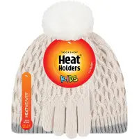 Heat Holder Wärmehalter - Thermoisolierte Pom Pom Bommelmütze und Handschuhe für Mädchen | bunte Pastellfarben - Buttercreme