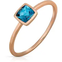 Orolino Ring 585 Gold Roségold mit Blautopas (beh.)