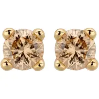 Orolino Ohrstecker 585/- GG glanz 2 Brill. 0,10ct. braun