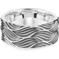Cai Ring 925/- Sterling Silber oxidiert Wellen