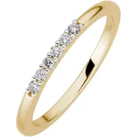 Lyomi Ring 585/- GG/rhod. 6 synth. Diam. 0,11ct.