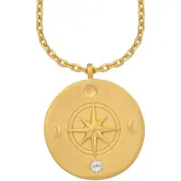 Cai Halskette Element Erde 925/- Sterling Silber vergoldet Weißtopaz
