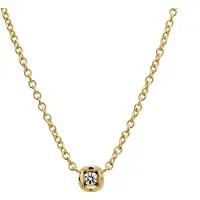 Lyomi Collier 585/- Gelbgold Blüte synth. Diam 0,10ct.