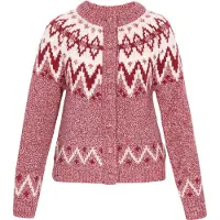 Dreimaster Strickjacke Frauen Burgunder mehrfarbig